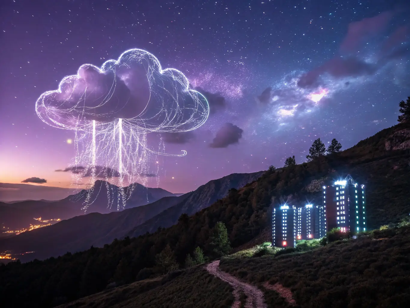 A visually compelling representation of AIVisible's Signal System™, showcasing the interconnectedness of data points, content optimization, and AI platform signals that contribute to enhanced AI visibility for B2B brands.